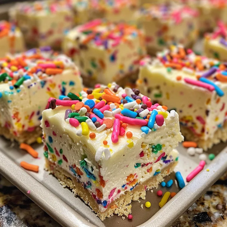 No Bake Funfetti Cheesecake Squares