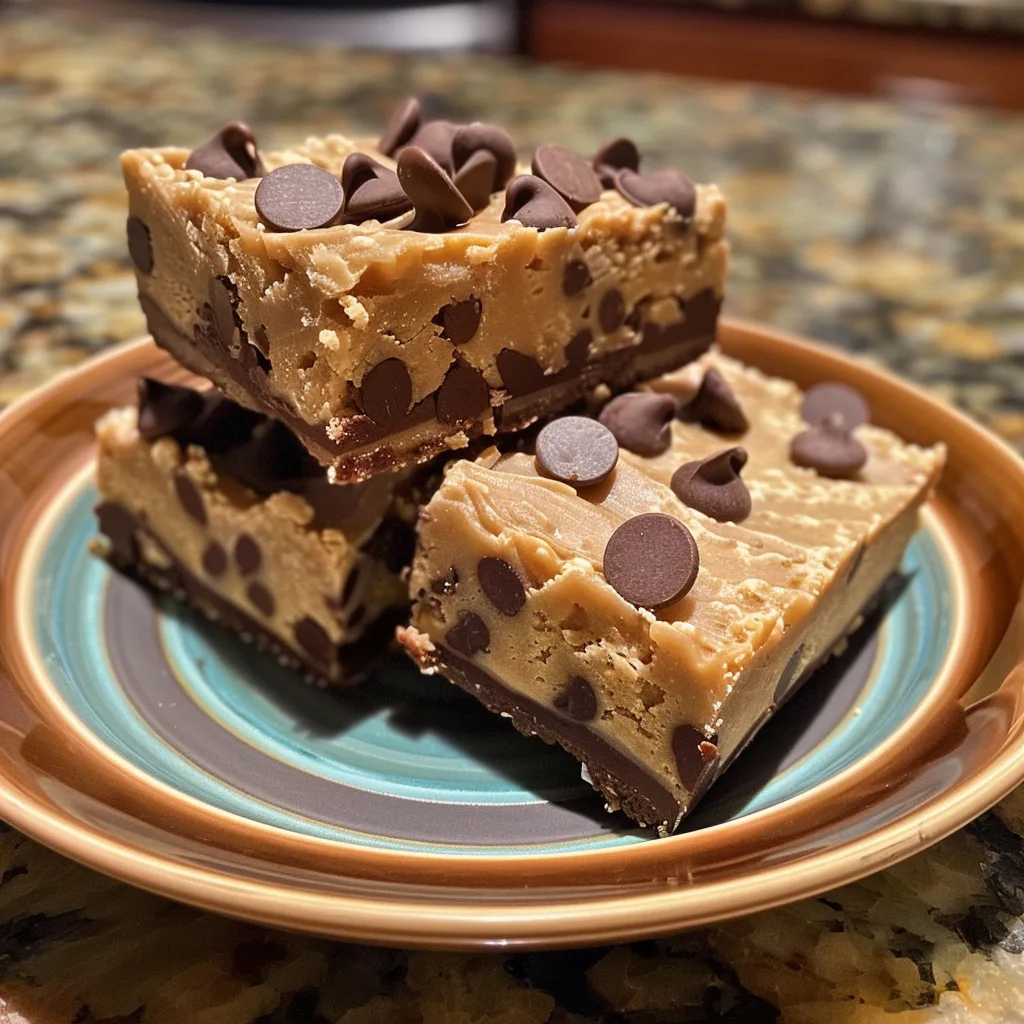 No Bake Chocolate Chip Cookie Dough Bars Recipe