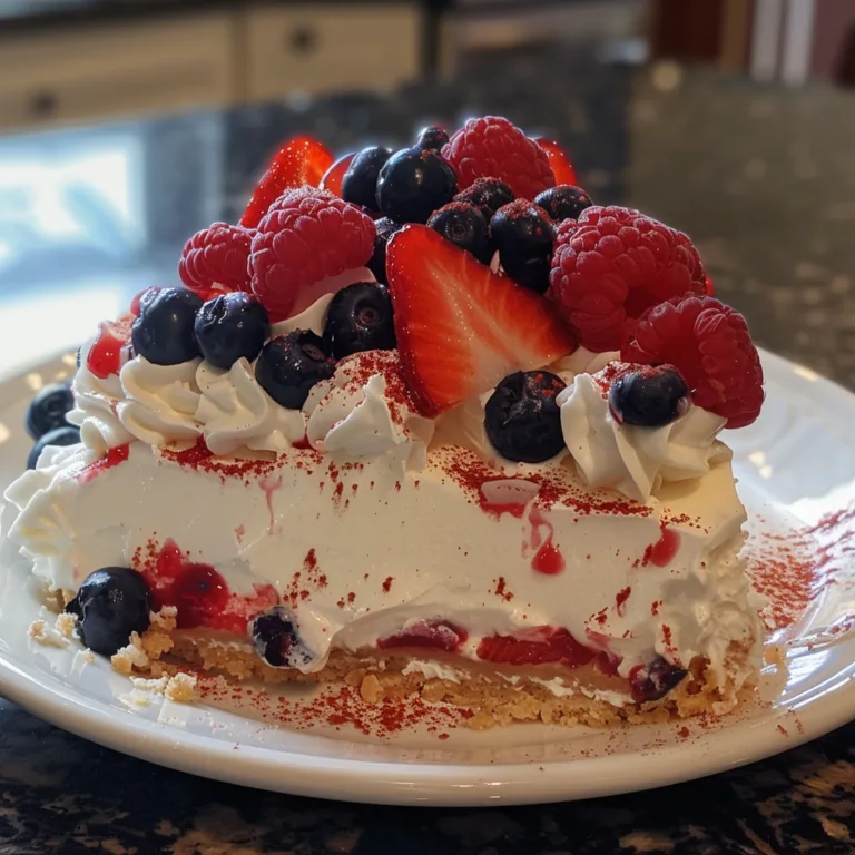 Red White and Blue No Bake Dessert