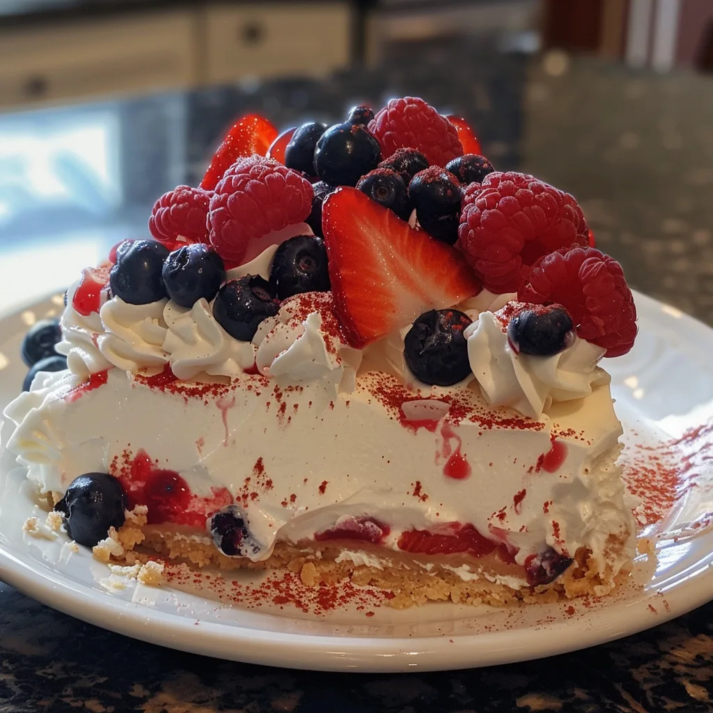 Red White and Blue No Bake Dessert