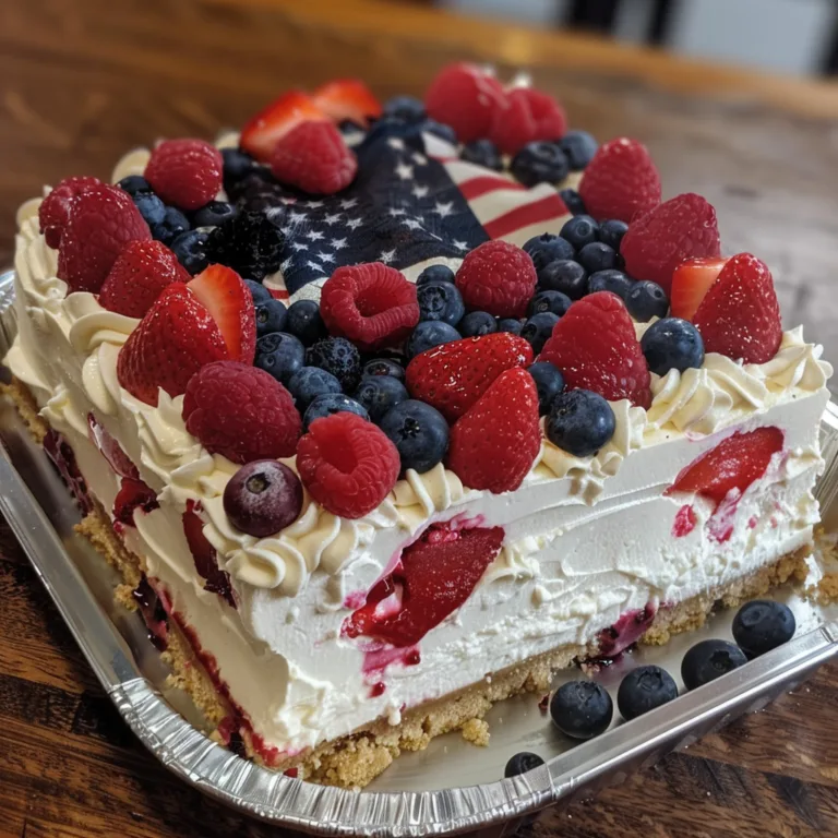 No Bake Berry Cheesecake Flag Dessert