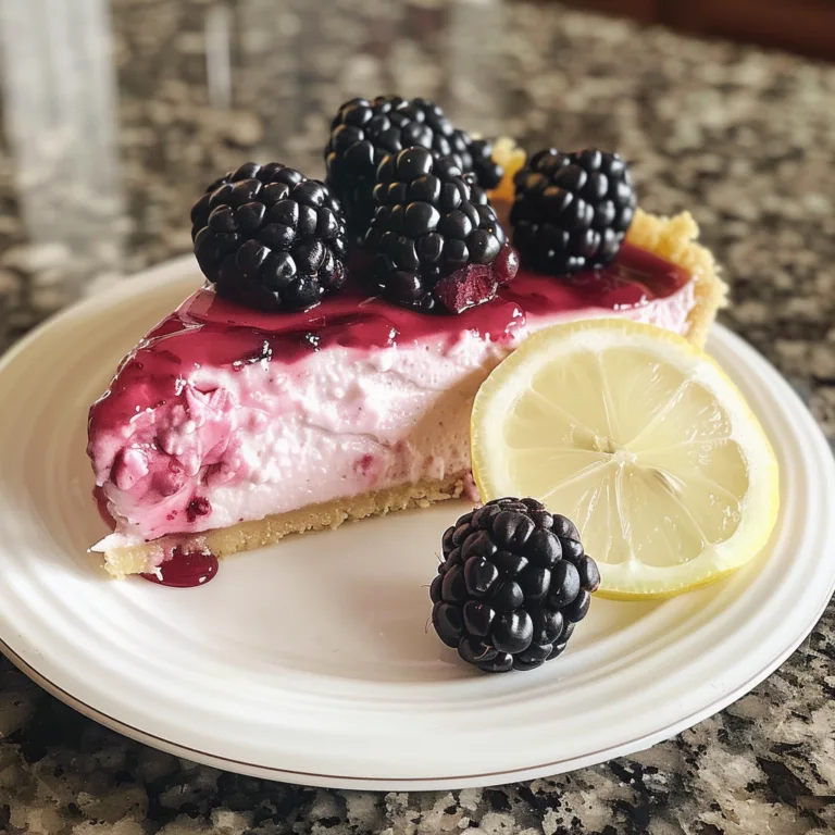 Blackberry Lemon No Bake Cheesecake