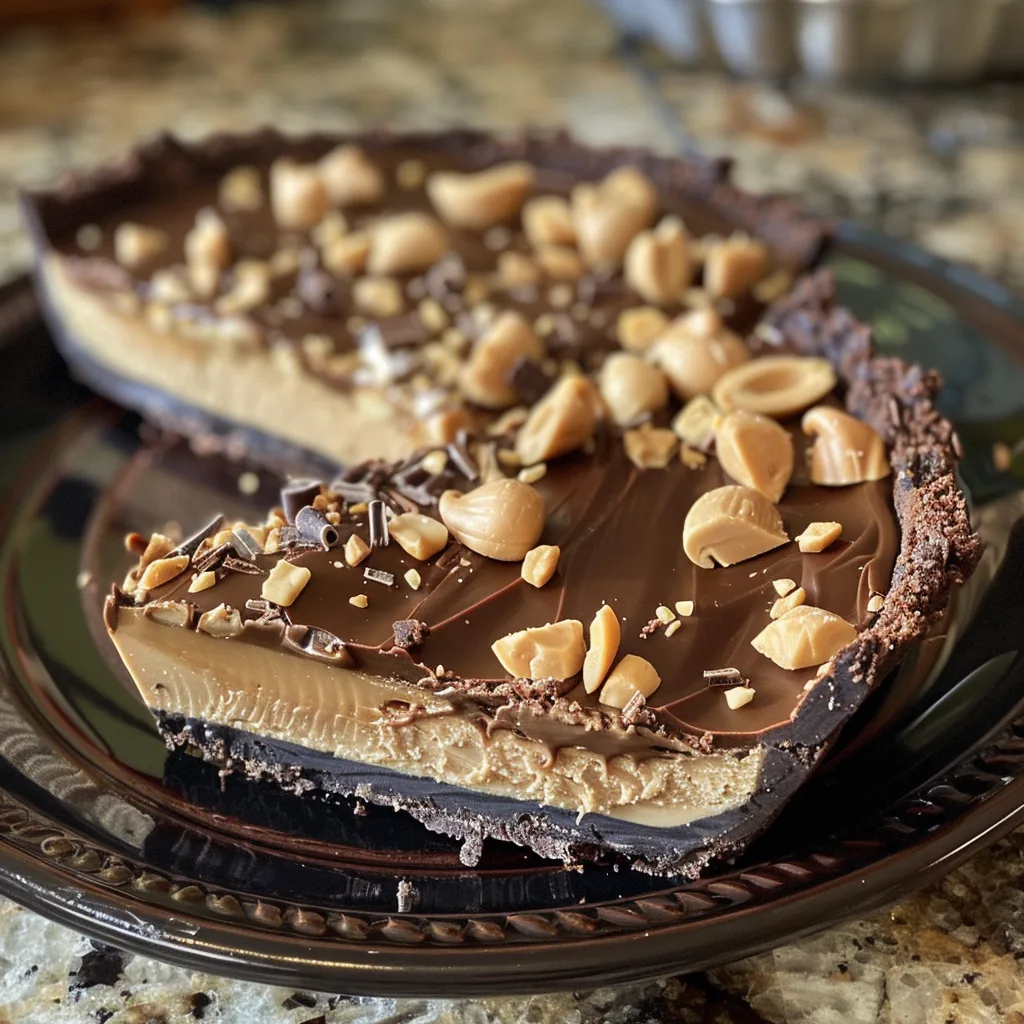 Father's Day No Bake Chocolate Peanut Butter Pie