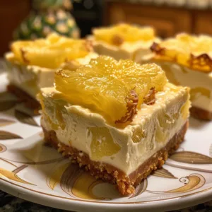 No Bake Pina Colada Cheesecake Bars