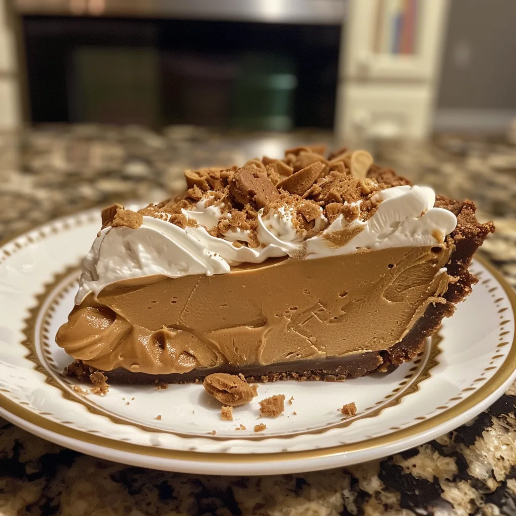 No Bake Biscoff Cookie Butter Pie
