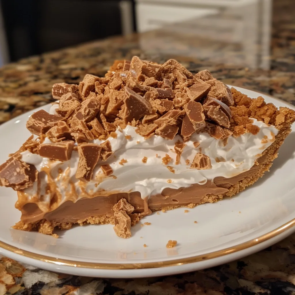 No Bake Butterfinger Pie Perfection