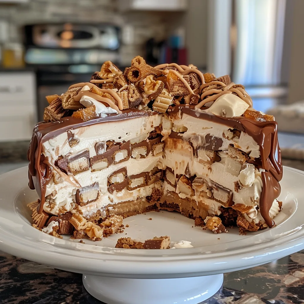 No Bake Snickers Icebox Cake