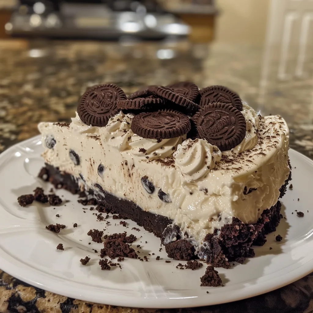 No Bake Cookies and Cream Icebox Pie