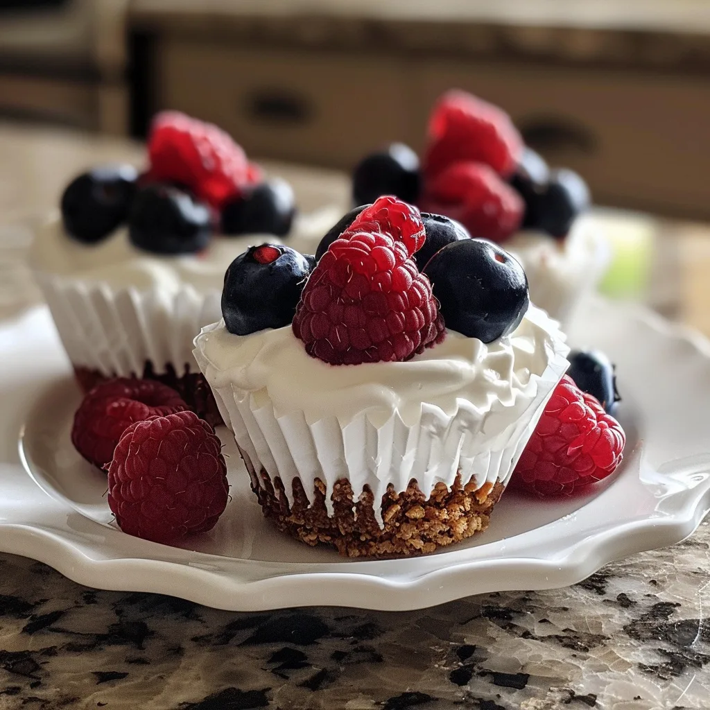 No Bake Greek Yogurt Berry Cups