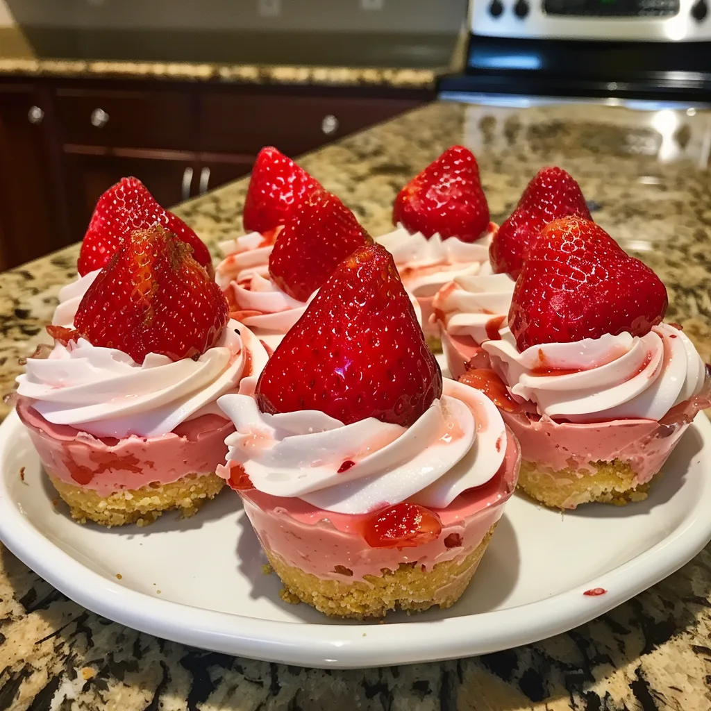 No Bake Strawberry Cheesecake Cups