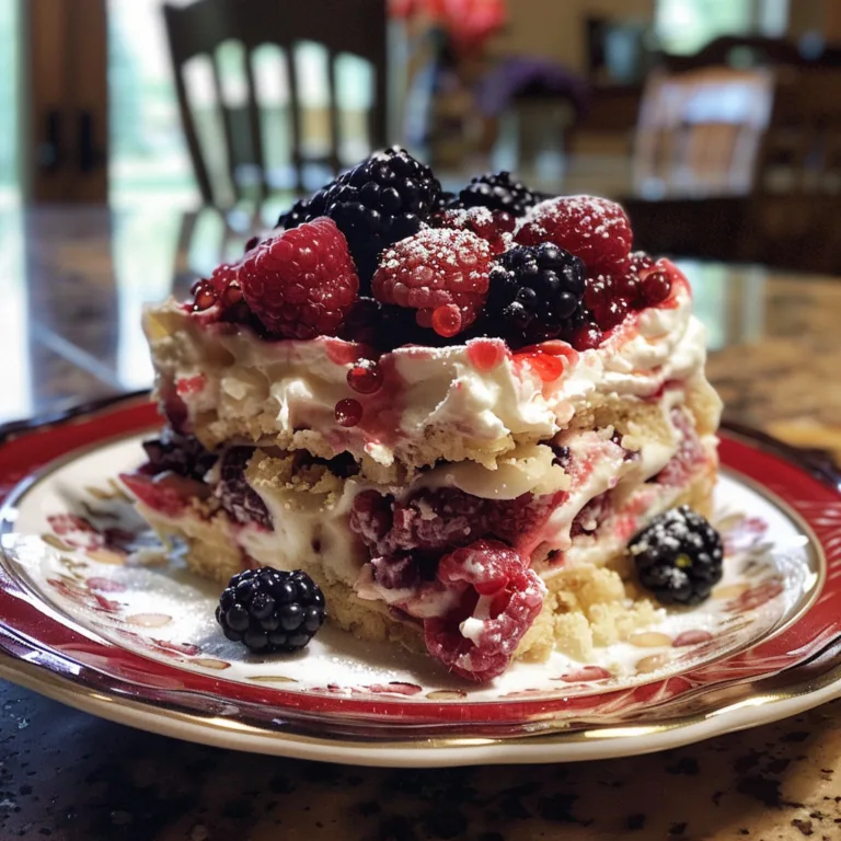No Bake Summer Berry Lasagna Delight