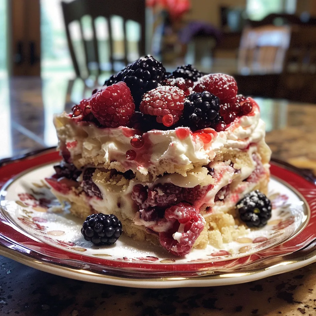 No Bake Summer Berry Lasagna Delight