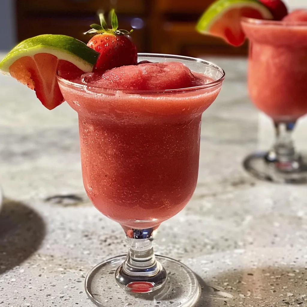 Frozen Strawberry Margarita Without Alcohol