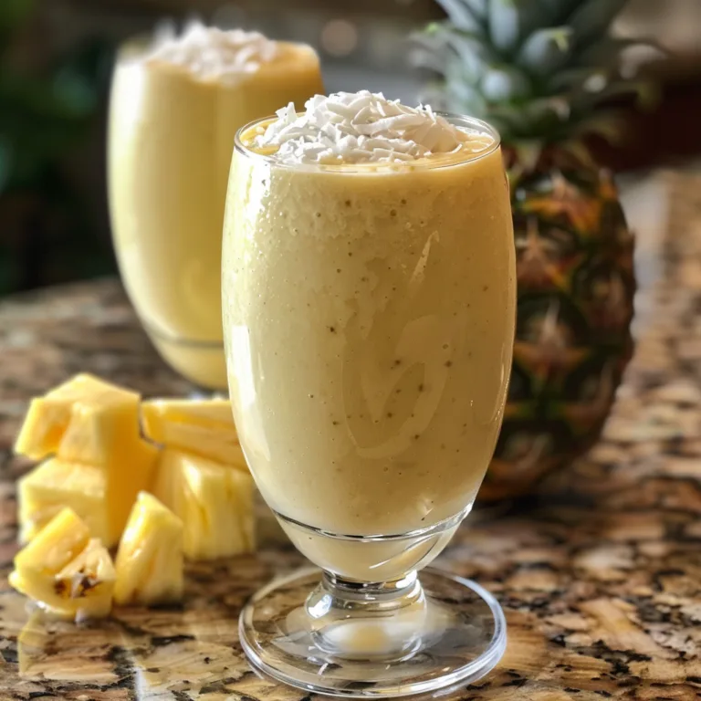 Creamy Pineapple Coconut Smoothie Tropical Style