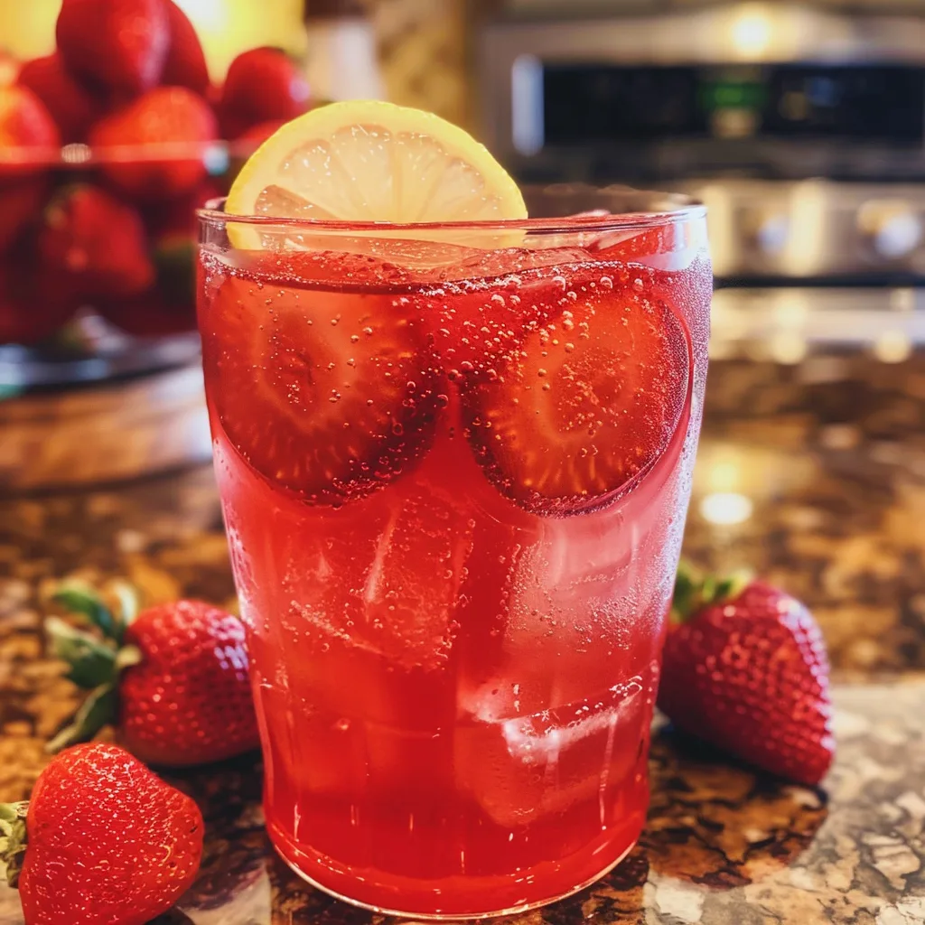 Sparkling Strawberry Punch Party Drink