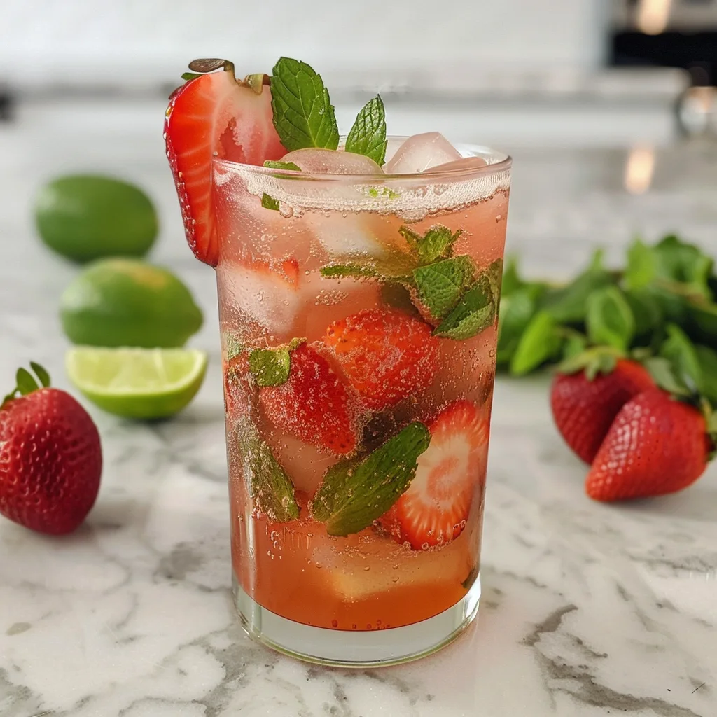 Refreshing Strawberry Mojito Mocktail Easy Recipe