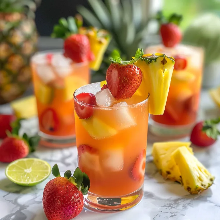 Fresh Pineapple Strawberry Agua Fresca