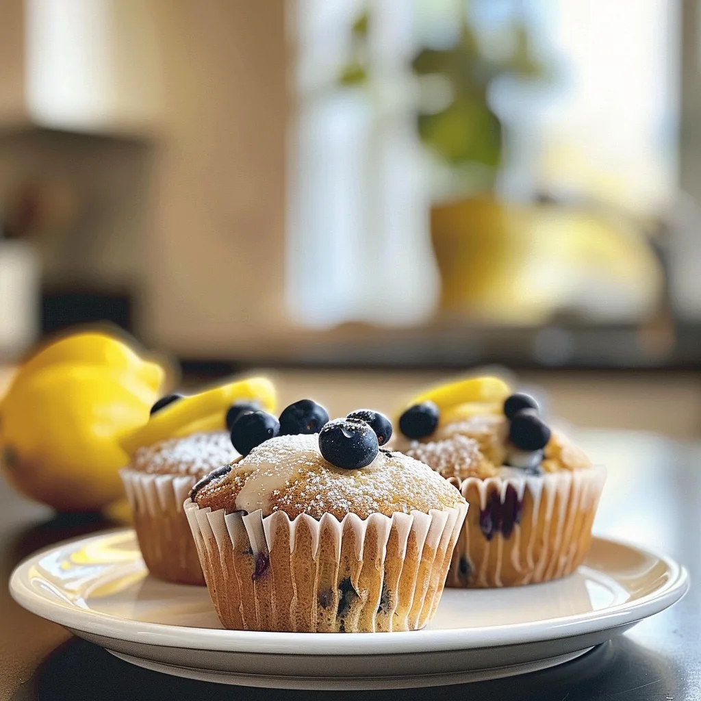 Blueberry Lemon Muffins Bakery Style