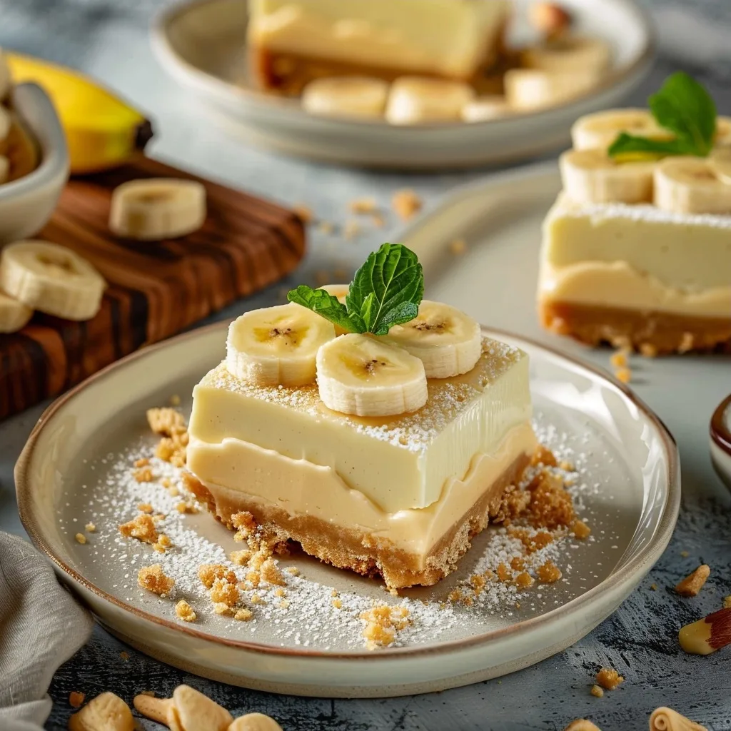 Banana Pudding Bars No Bake