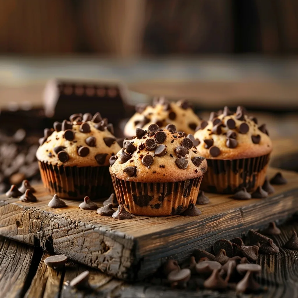 Mini Chocolate Chip Muffins Bakery Style