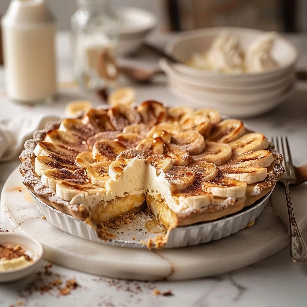 Banana Pudding Pie with Caramel Twist