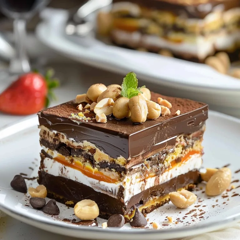 Chocolate Peanut Butter Lasagna Dessert