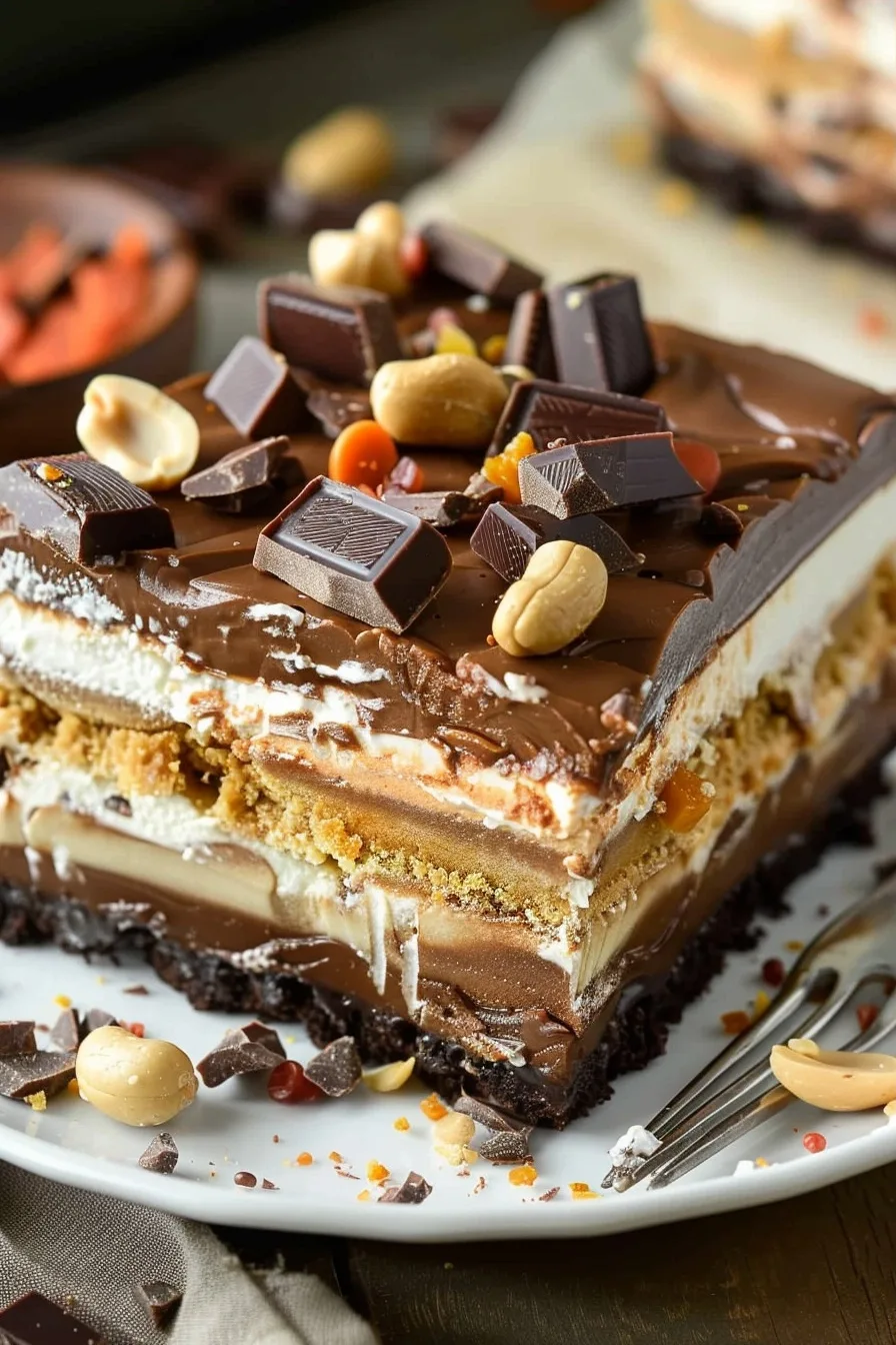 Chocolate Peanut Butter Lasagna Dessert 4 image 1779218827144