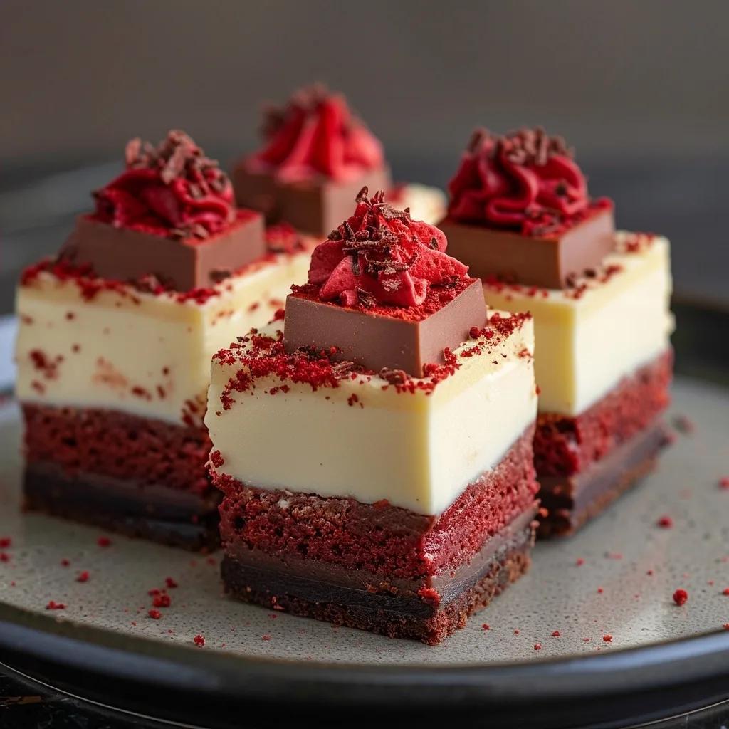 Red Velvet Cheesecake Brownies Fudgy