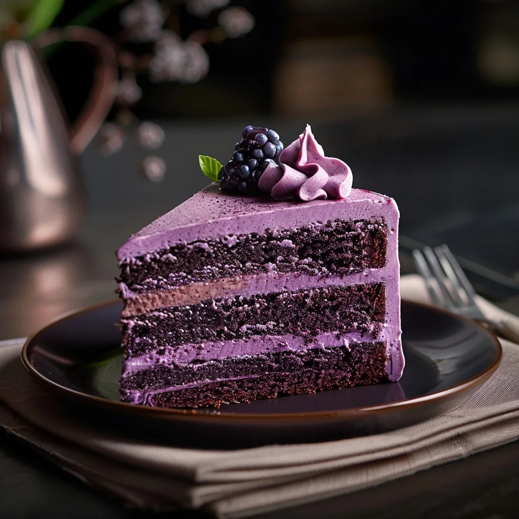 Purple Velvet Cake Cream Frosting Elegant
