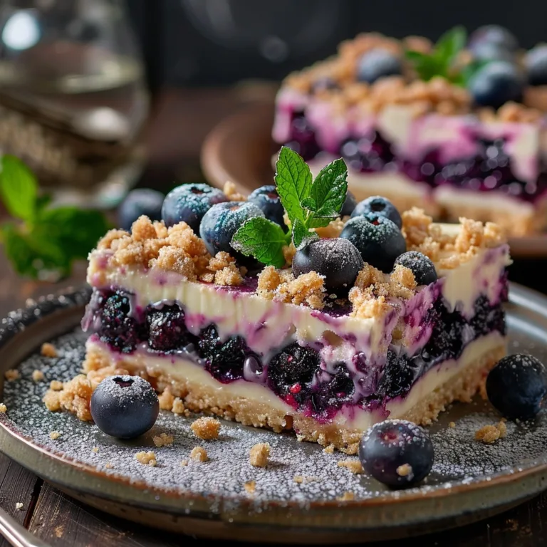 Blueberry Crumble Cheesecake Bars: A Perfect Treat