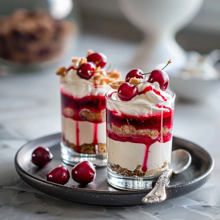 No Bake Cheesecake Parfait with Cherry Pie Filling