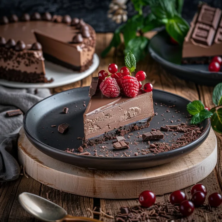 No Bake Chocolate Cheesecake 3 Layers