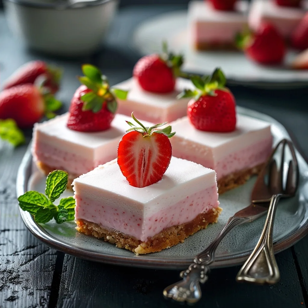 No-Bake Strawberry Cheesecake Bars