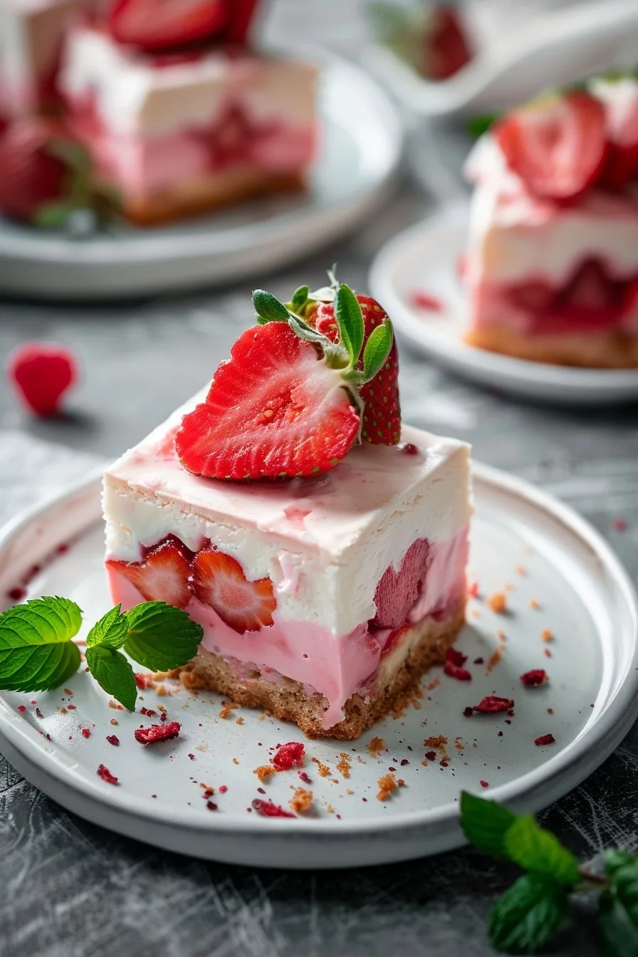 No-Bake Strawberry Cheesecake Bars 4 image 1781042285597