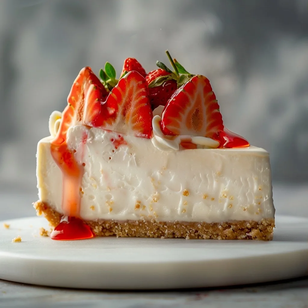 No Bake Strawberry Cheesecake