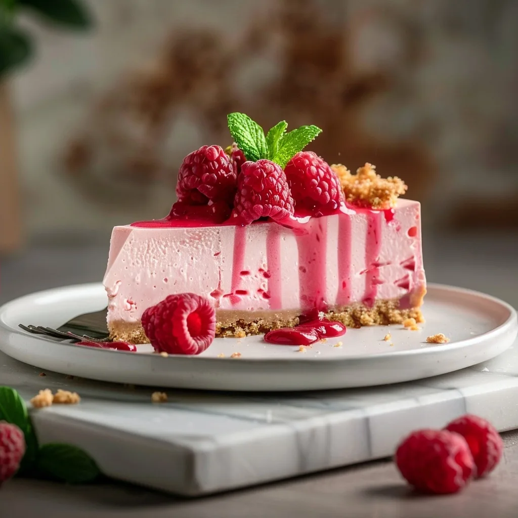 No-Bake Raspberry Cheesecake