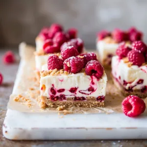 No-Bake Raspberry Cheesecake Bars