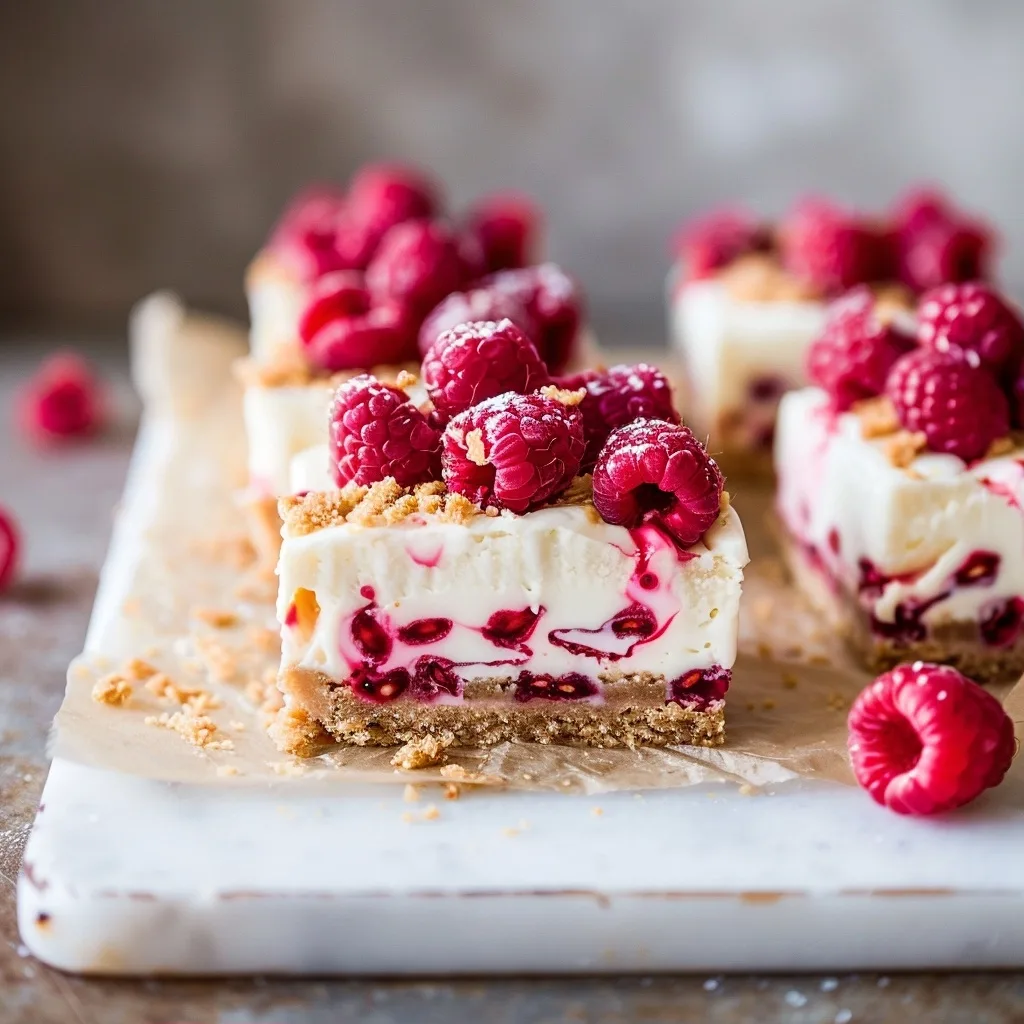 No-Bake Raspberry Cheesecake Bars
