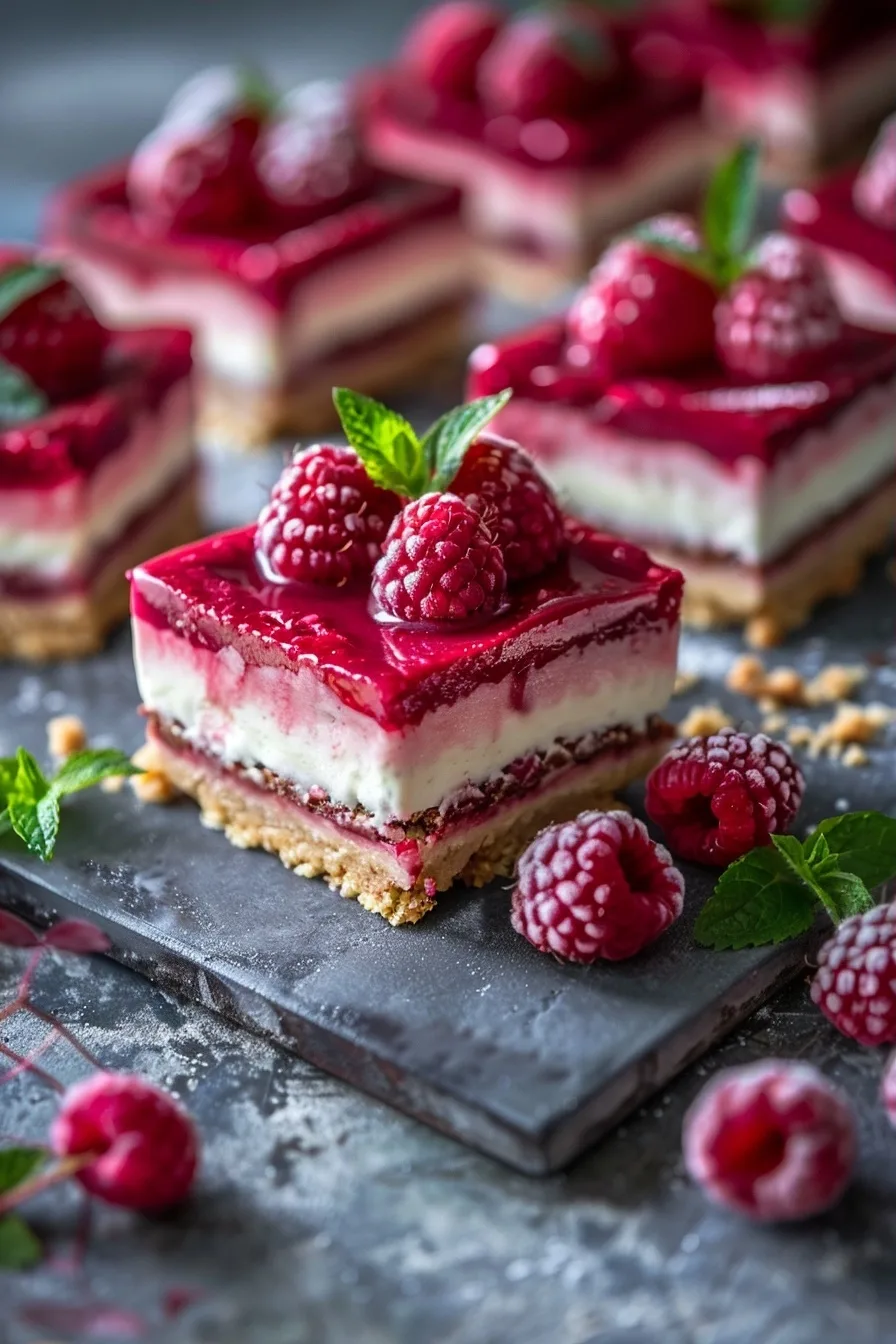 No-Bake Raspberry Cheesecake Bars 4 image 1781386257392