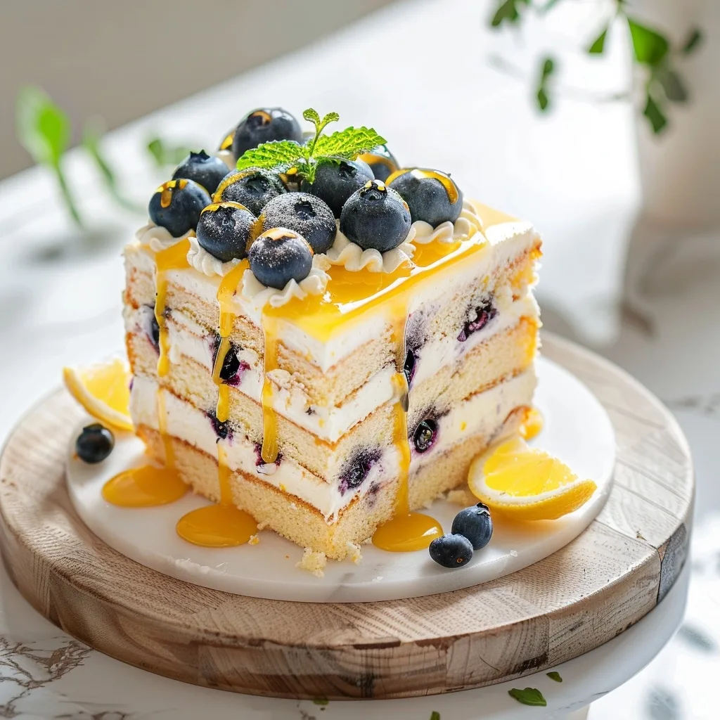 Lemon Blueberry Cake: A Burst of Sunshine