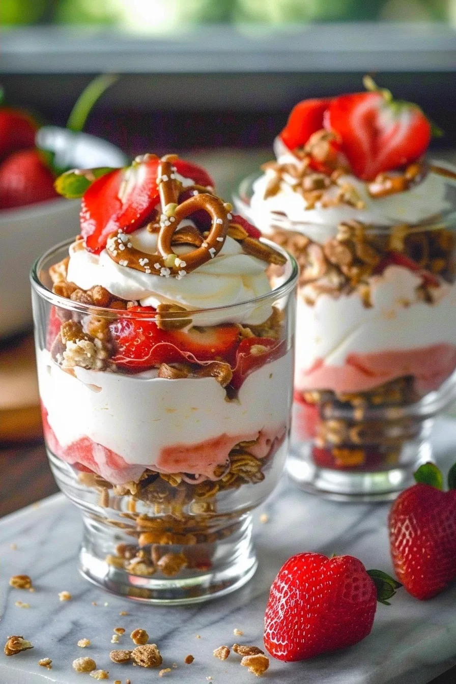 Strawberry Pretzel Salad Parfaits 4 image 1781971251648