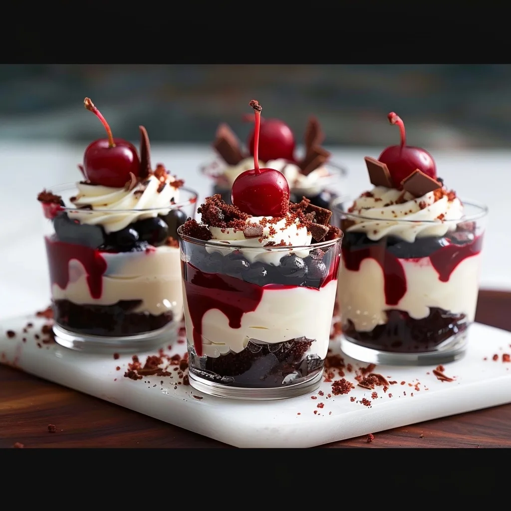 No Bake Black Forest Cake Mini Cups Recipe