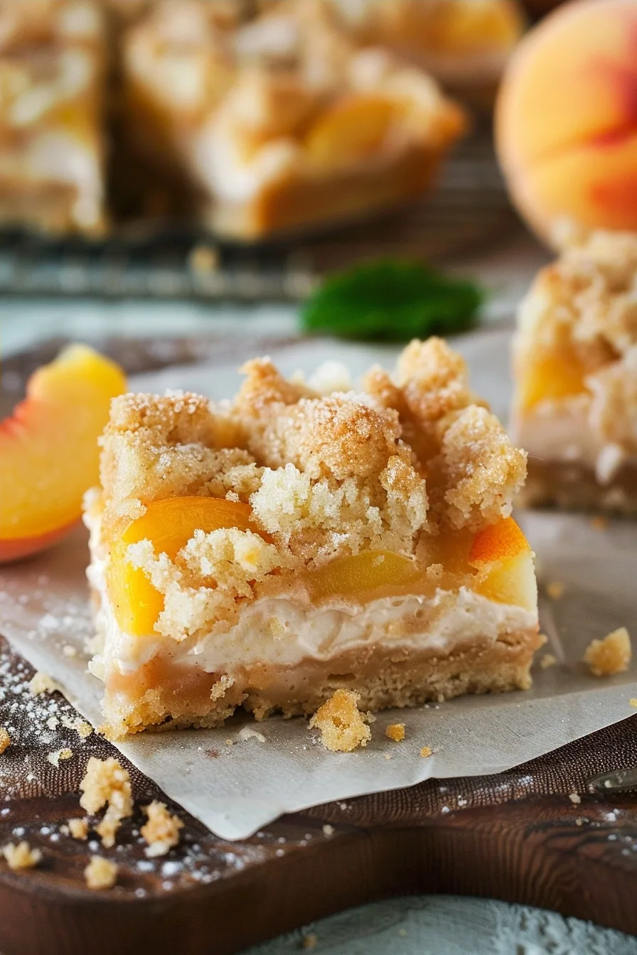 Peach Cheesecake Crumb Bars For Summer 4 image 1783182065596