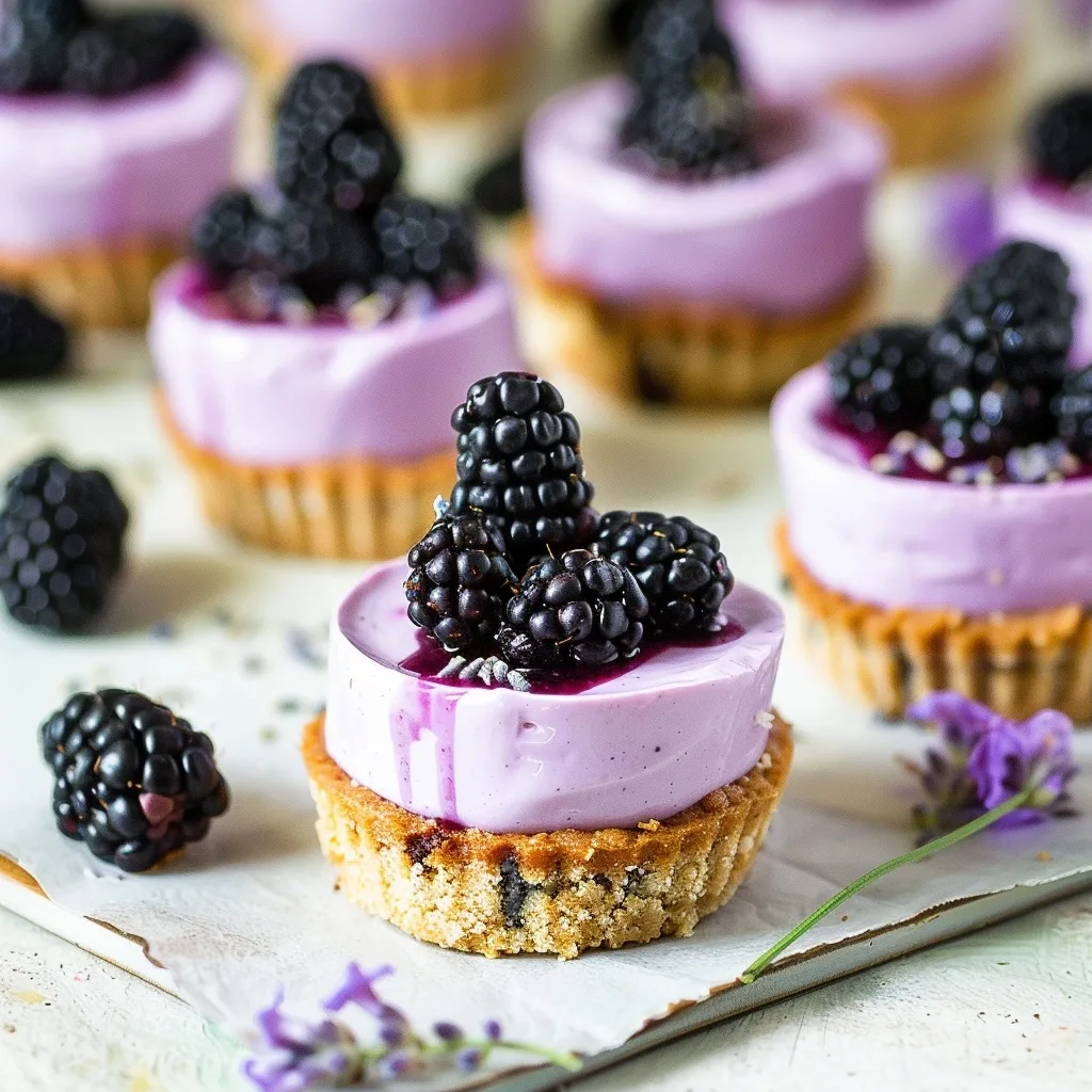 Mini Blackberry Lavender Cheesecakes | Best Mini Cheesecakes Recipe