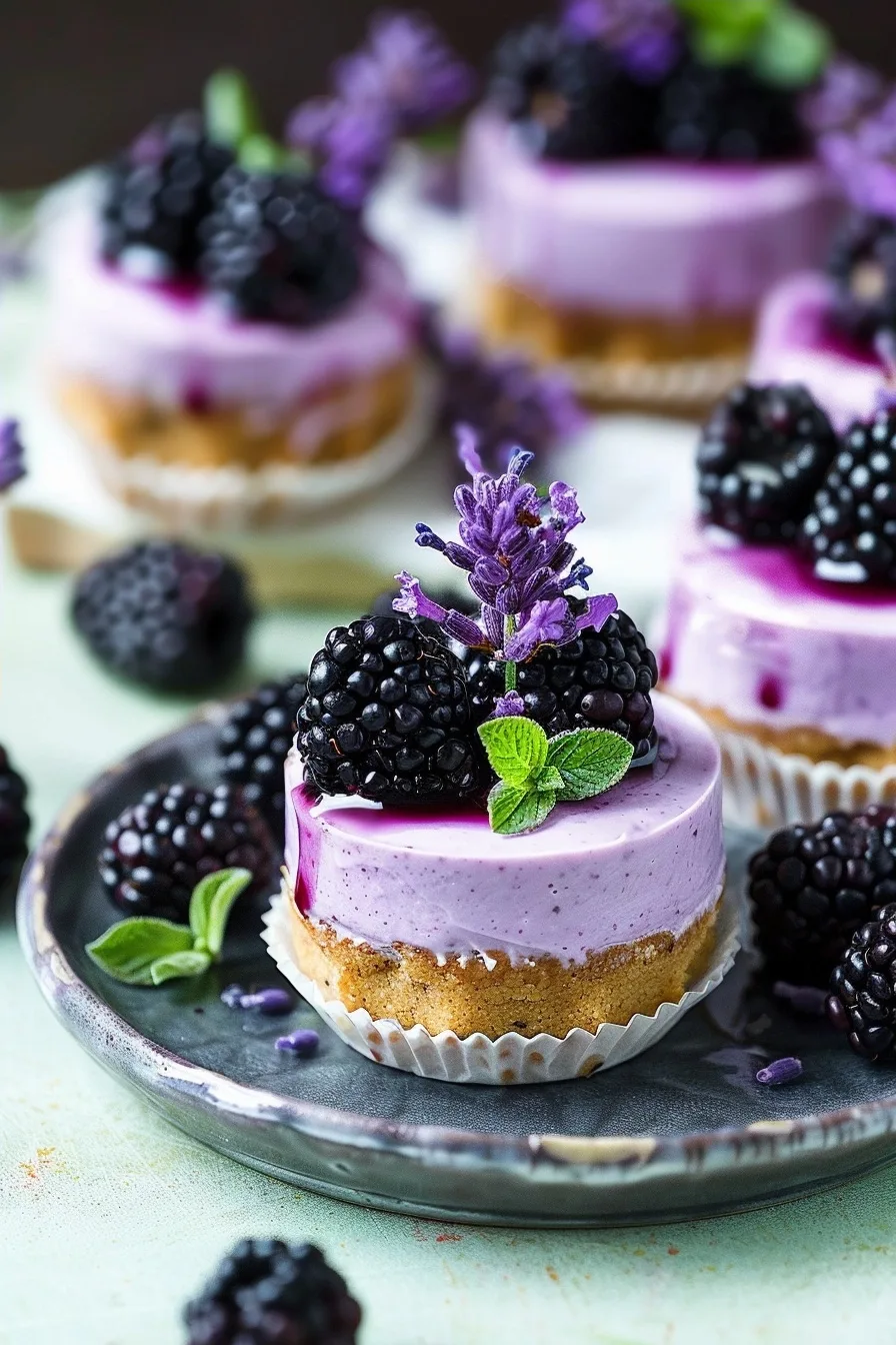 Mini Blackberry Lavender Cheesecakes | Best Mini Cheesecakes Recipe 4 image 1783182788986