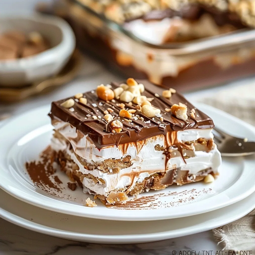 No Bake Peanut Butter Chocolate Lasagna Recipe