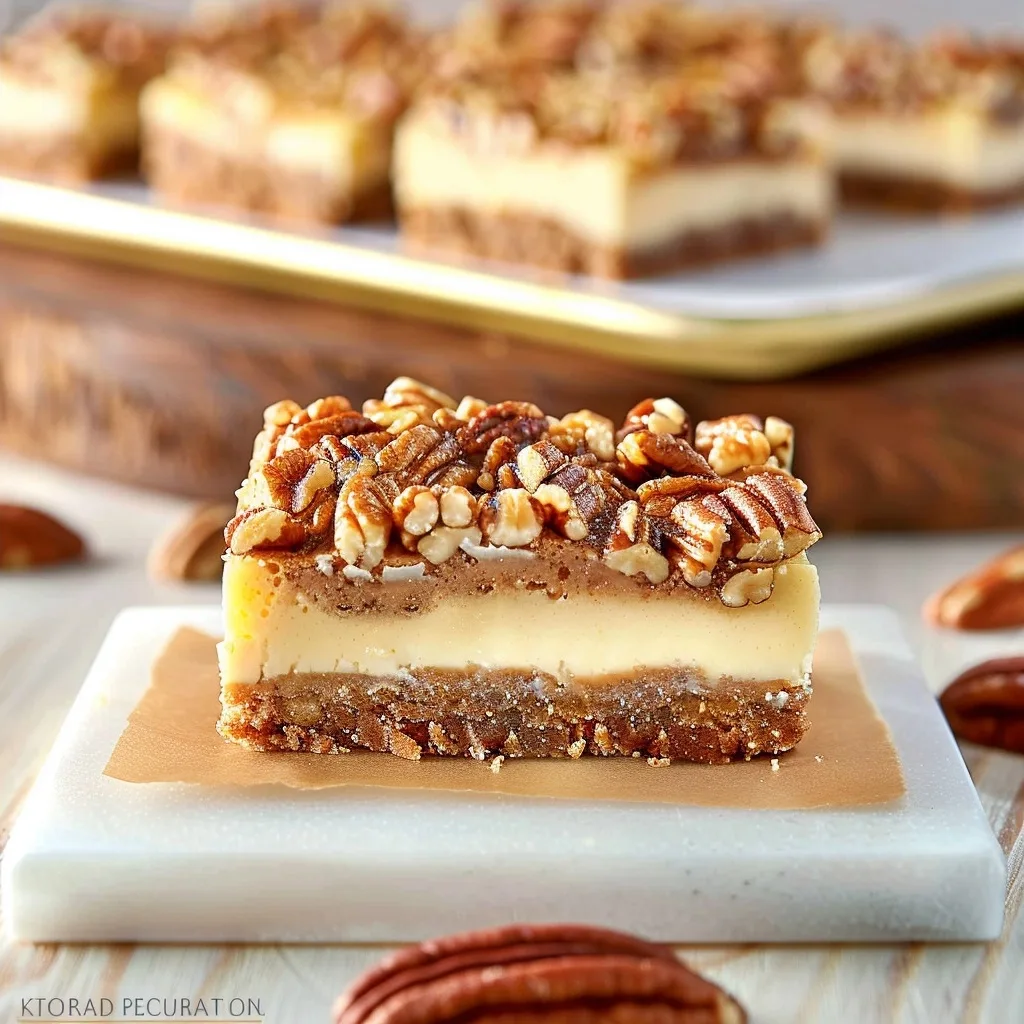 Pecan Pie Cheesecake Bars for Easy Holiday Baking