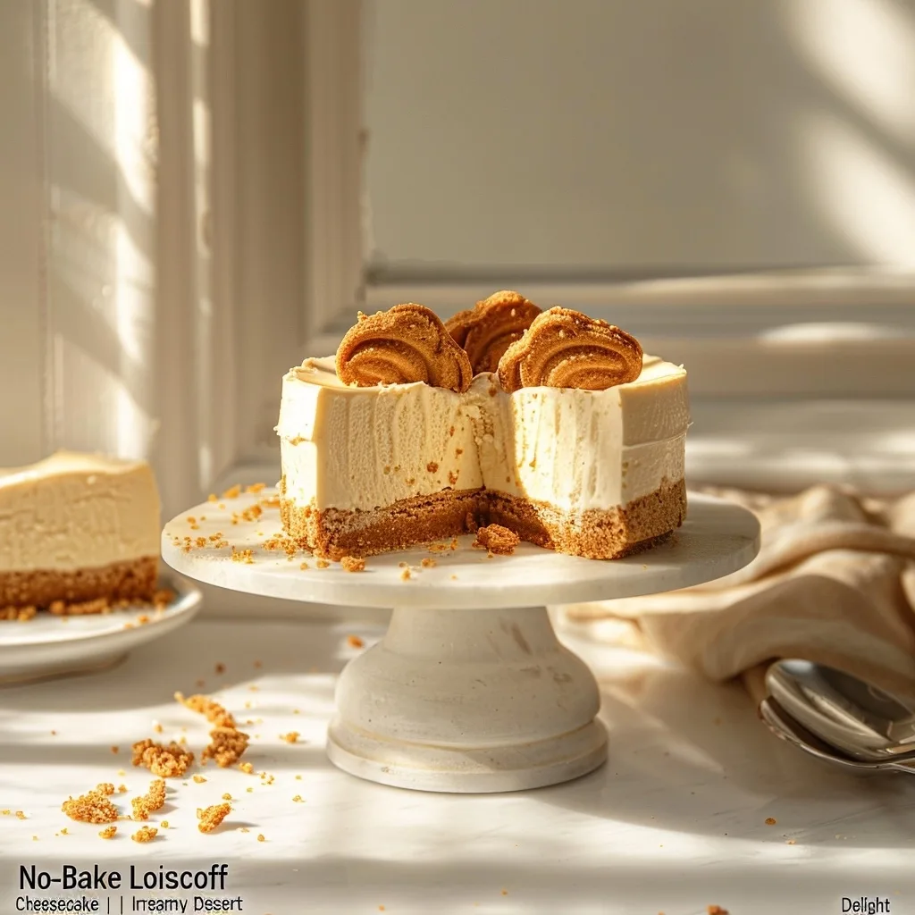 No-Bake Lotus Biscoff Cheesecake Recipe | Irresistibly Creamy Dessert Delight