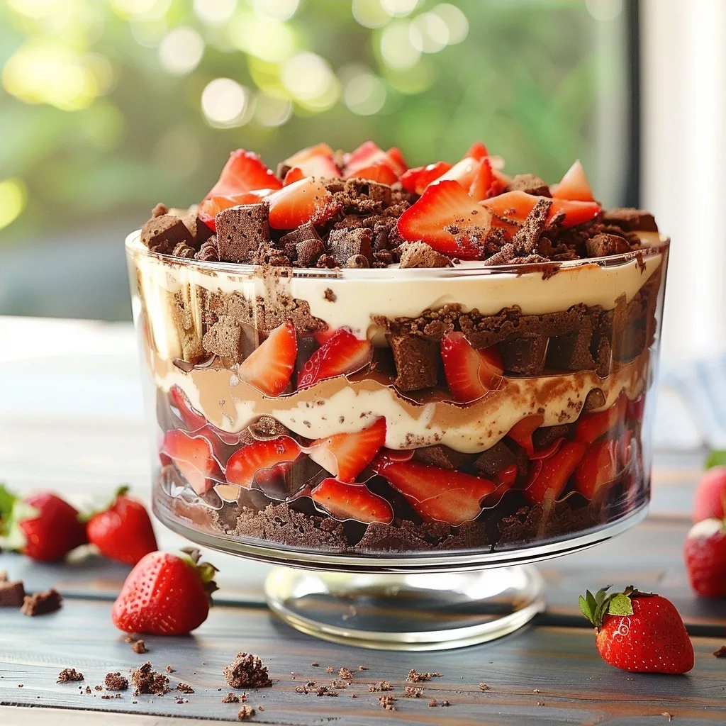 Home 32 Strawberry Brownie Trifle: Decadent Layered Dessert
