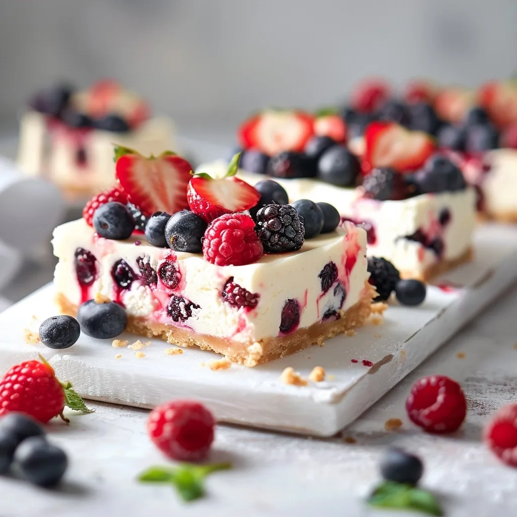 Home 33 Summer Berry Cheesecake Bars for Easy Desserts